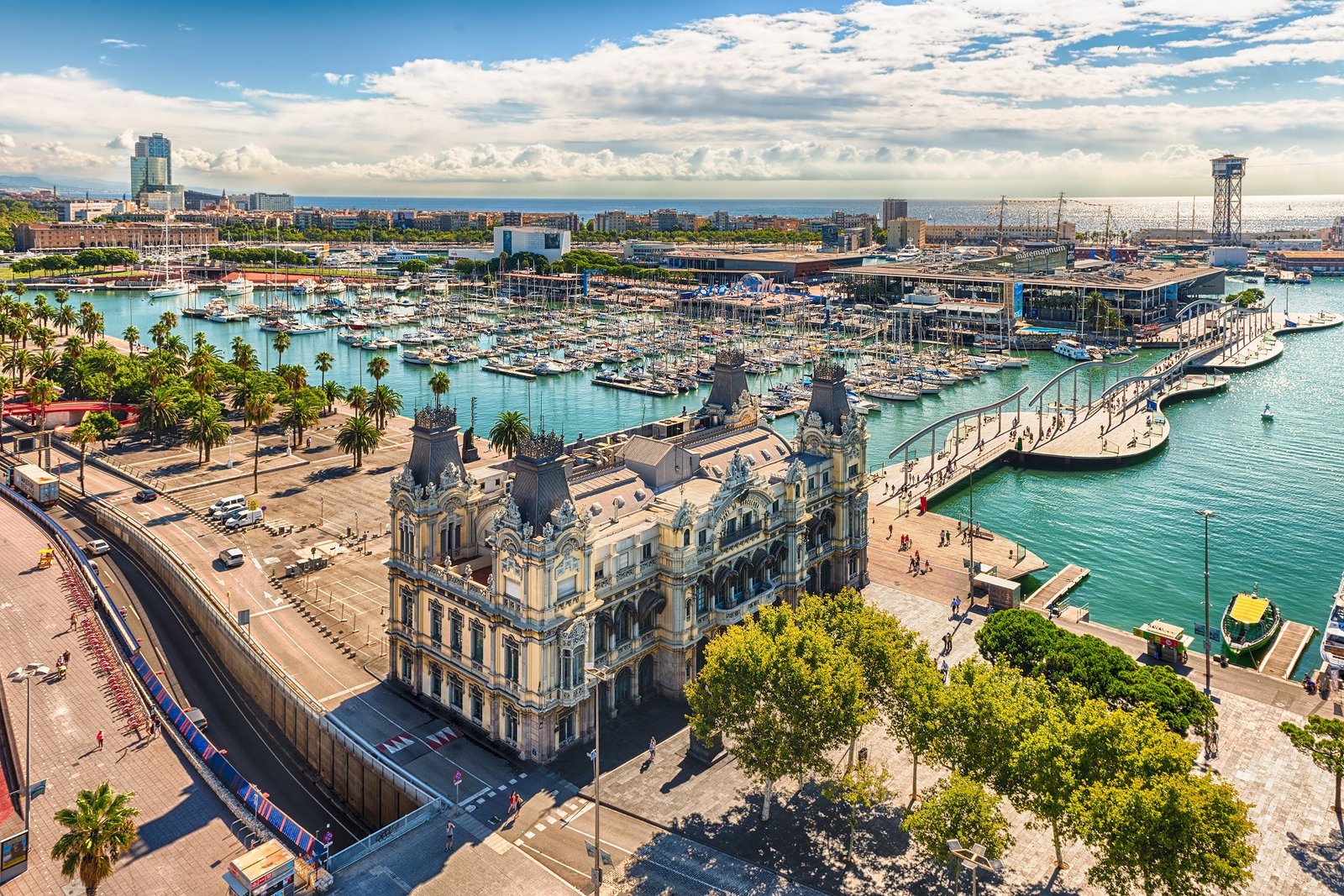 Scenic,Aerial,View,Of,Port,Vell,From,The,Top,Of